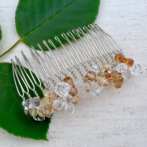 Crystal Cluster Hair Comb, Weddings, Parties, Bridal - Picture 2 of 3
